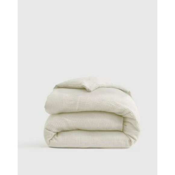 NWT Quince Queen Ivory Organic Airy Gauze Duvet Cover – Lightweight, No Shams - Picture 1 of 4